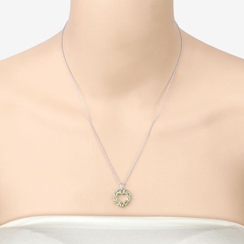 1.70 Carat Genuine Peridot .925 Sterling Silver Pendant on sale at MyriadMart