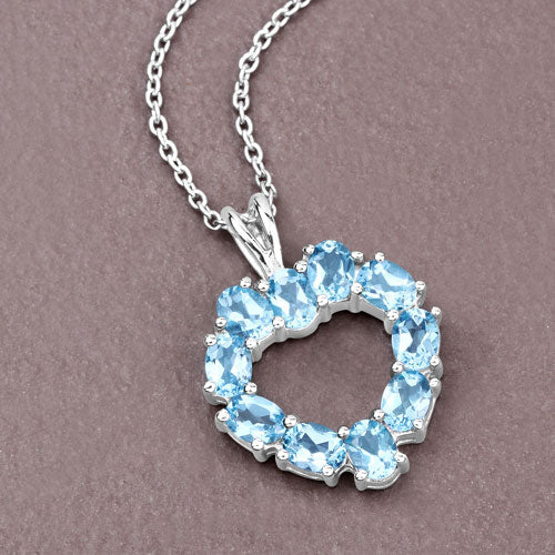 1.90 Carat Genuine Swiss Blue Topaz .925 Sterling Silver Pendant on sale at MyriadMart