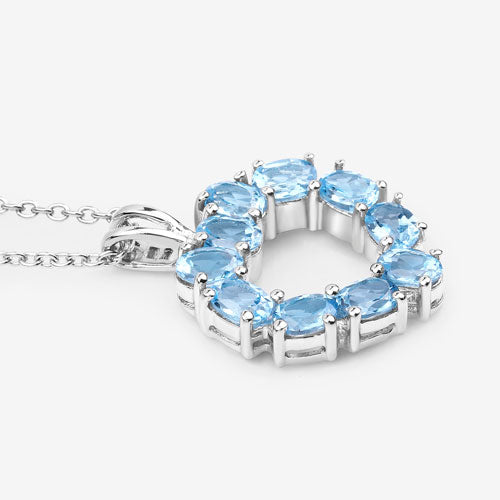 1.90 Carat Genuine Swiss Blue Topaz .925 Sterling Silver Pendant on sale at MyriadMart