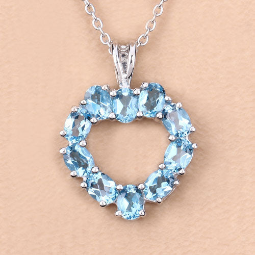 1.90 Carat Genuine Swiss Blue Topaz .925 Sterling Silver Pendant on sale at MyriadMart