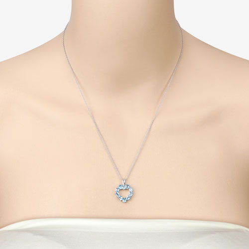 1.90 Carat Genuine Swiss Blue Topaz .925 Sterling Silver Pendant on sale at MyriadMart