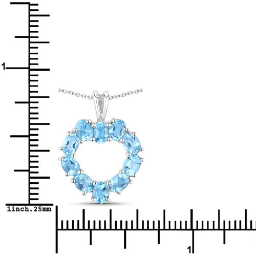 1.90 Carat Genuine Swiss Blue Topaz .925 Sterling Silver Pendant on sale at MyriadMart