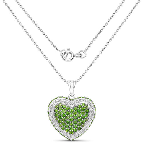 4.62 Carat Genuine Chrome Diopside .925 Sterling Silver Pendant on sale at MyriadMart