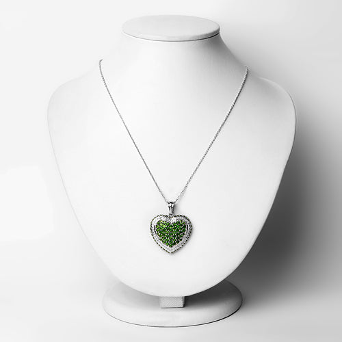 4.62 Carat Genuine Chrome Diopside .925 Sterling Silver Pendant on sale at MyriadMart