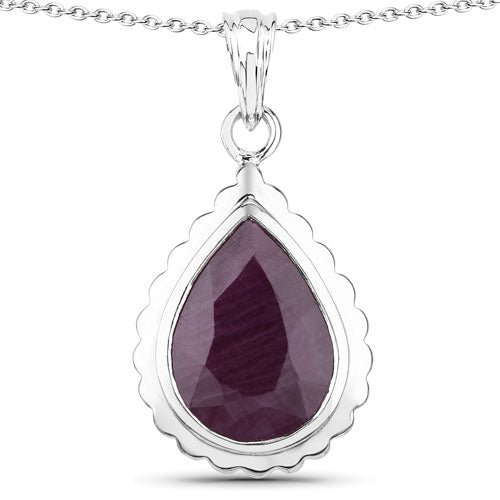 14.10 Carat Genuine Ruby .925 Sterling Silver Pendant on sale at MyriadMart