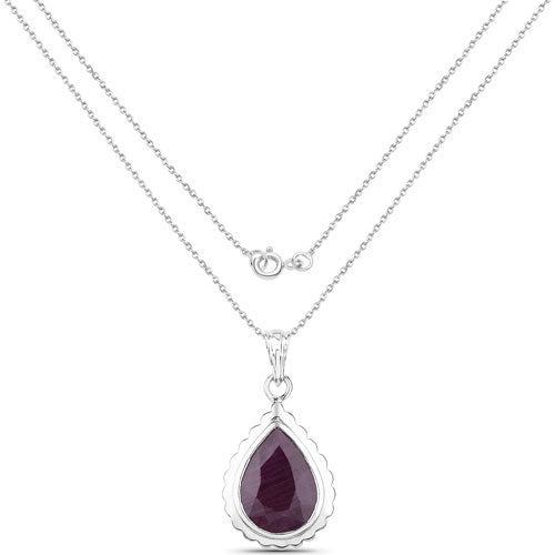 14.10 Carat Genuine Ruby .925 Sterling Silver Pendant on sale at MyriadMart