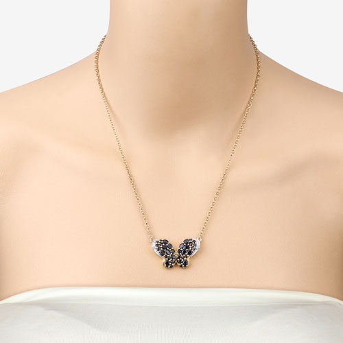 3.83 Carat Genuine Blue Sapphire and White Zircon .925 Sterling Silver Pendant on sale at MyriadMart