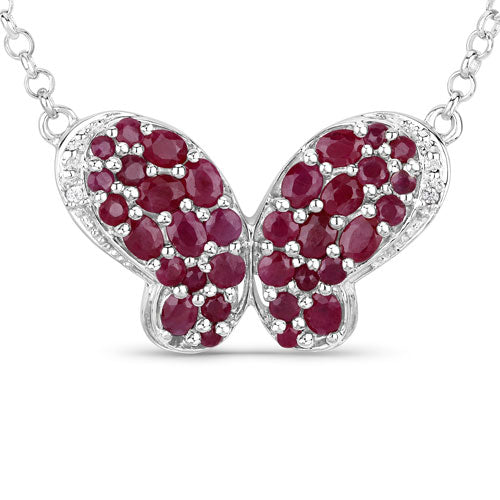 4.15 Carat Genuine Ruby and White Zircon .925 Sterling Silver Pendant on sale at MyriadMart