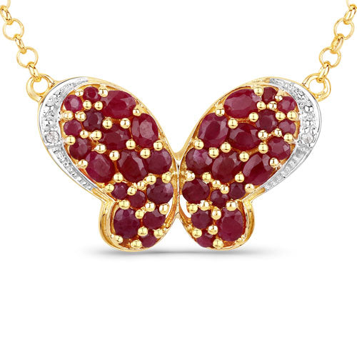 4.15 Carat Genuine Ruby and White Zircon .925 Sterling Silver Pendant on sale at MyriadMart