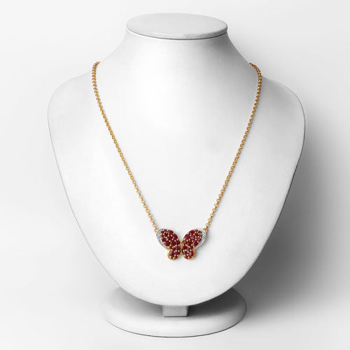 4.15 Carat Genuine Ruby and White Zircon .925 Sterling Silver Pendant on sale at MyriadMart
