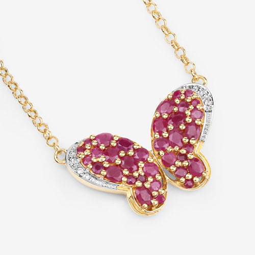 4.15 Carat Genuine Ruby and White Zircon .925 Sterling Silver Pendant on sale at MyriadMart