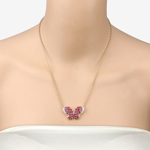4.15 Carat Genuine Ruby and White Zircon .925 Sterling Silver Pendant on sale at MyriadMart