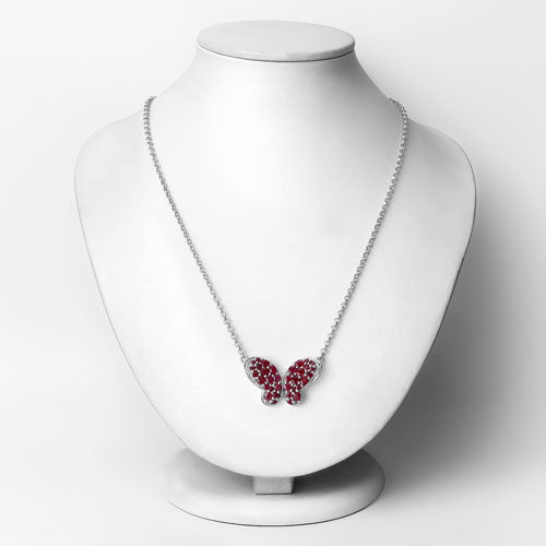 4.15 Carat Genuine Ruby and White Zircon .925 Sterling Silver Pendant on sale at MyriadMart