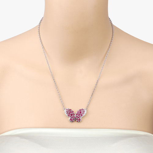 4.15 Carat Genuine Ruby and White Zircon .925 Sterling Silver Pendant on sale at MyriadMart