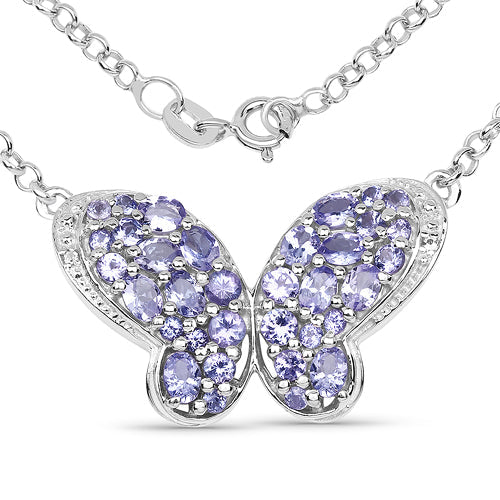 3.31 Carat Genuine Tanzanite & White Topaz .925 Sterling Silver Pendant on sale at MyriadMart