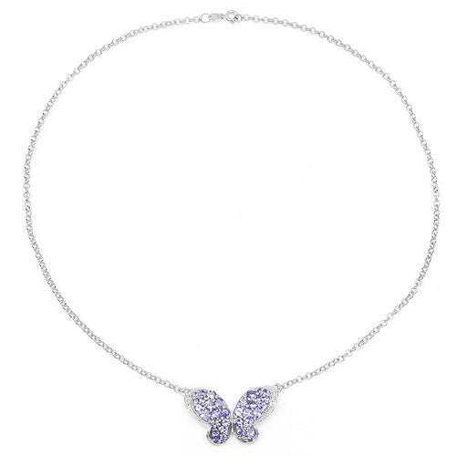 3.31 Carat Genuine Tanzanite & White Topaz .925 Sterling Silver Pendant on sale at MyriadMart