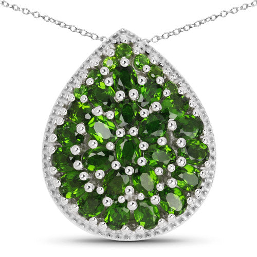 4.65 Carat Genuine Chrome Diopside .925 Sterling Silver Pendant on sale at MyriadMart