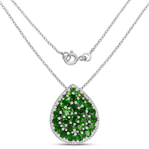 4.65 Carat Genuine Chrome Diopside .925 Sterling Silver Pendant on sale at MyriadMart