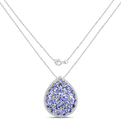 4.16 Carat Genuine Tanzanite .925 Sterling Silver Pendant on sale at MyriadMart