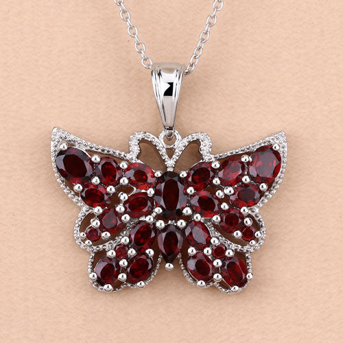4.90 Carat Genuine Garnet .925 Sterling Silver Pendant on sale at MyriadMart
