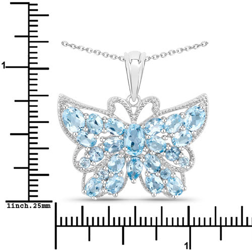 4.84 Carat Genuine Swiss Blue Topaz .925 Sterling Silver Pendant on sale at MyriadMart