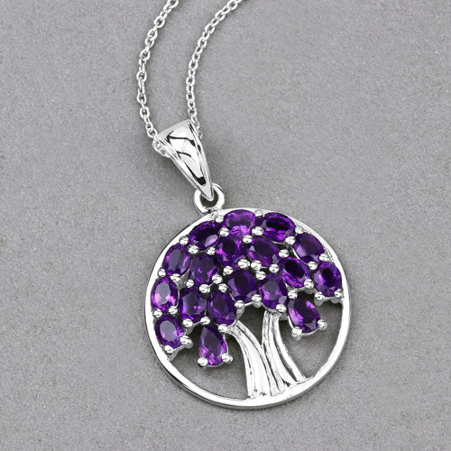 2.94 Carat Genuine Amethyst .925 Sterling Silver Pendant on sale at MyriadMart