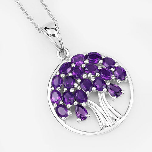 2.94 Carat Genuine Amethyst .925 Sterling Silver Pendant on sale at MyriadMart