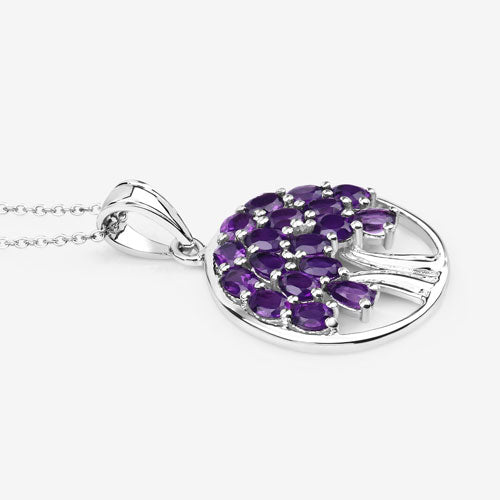 2.94 Carat Genuine Amethyst .925 Sterling Silver Pendant on sale at MyriadMart