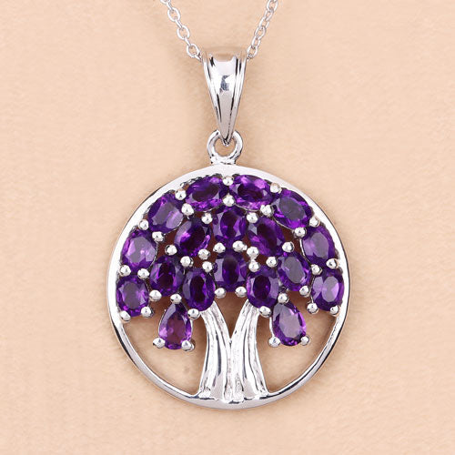 2.94 Carat Genuine Amethyst .925 Sterling Silver Pendant on sale at MyriadMart