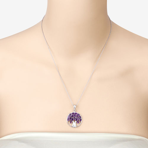 2.94 Carat Genuine Amethyst .925 Sterling Silver Pendant on sale at MyriadMart