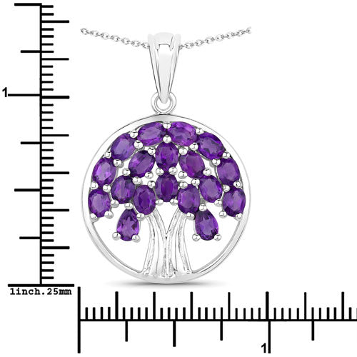 2.94 Carat Genuine Amethyst .925 Sterling Silver Pendant on sale at MyriadMart