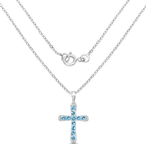 3.85 Carat Genuine Blue Topaz .925 Sterling Silver Pendant on sale at MyriadMart