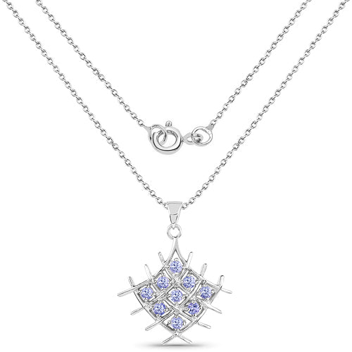 0.90 Carat Genuine Tanzanite .925 Sterling Silver Pendant on sale at MyriadMart