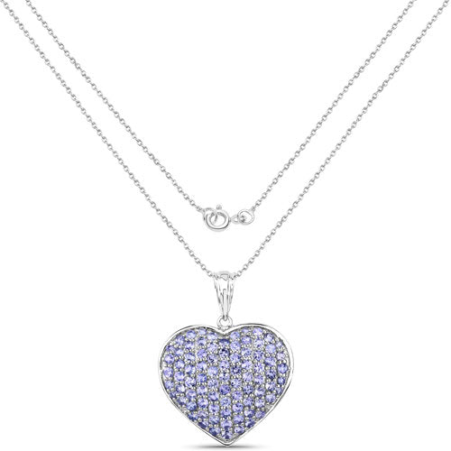 4.86 Carat Genuine Tanzanite .925 Sterling Silver Pendant on sale at MyriadMart