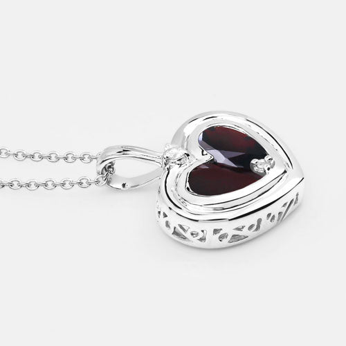 2.66 Carat Genuine Garnet and White Topaz .925 Sterling Silver Pendant on sale at MyriadMart