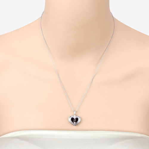 2.66 Carat Genuine Garnet and White Topaz .925 Sterling Silver Pendant on sale at MyriadMart