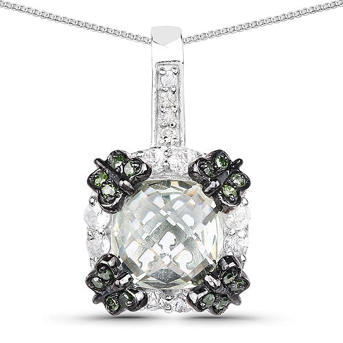 2.72 Carat Genuine Multi Stones .925 Sterling Silver Pendant on sale at MyriadMart