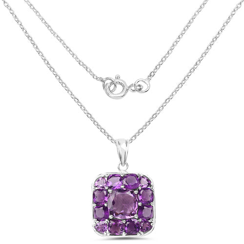 8.20 Carat Genuine Amethyst .925 Sterling Silver Pendant on sale at MyriadMart