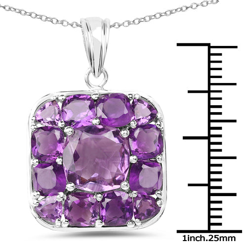 8.20 Carat Genuine Amethyst .925 Sterling Silver Pendant on sale at MyriadMart