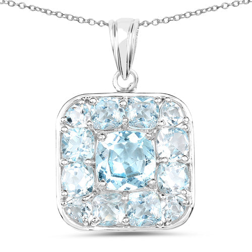 10.05 Carat Genuine Blue Topaz .925 Sterling Silver Pendant on sale at MyriadMart