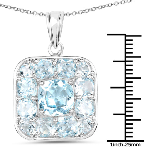 10.05 Carat Genuine Blue Topaz .925 Sterling Silver Pendant on sale at MyriadMart