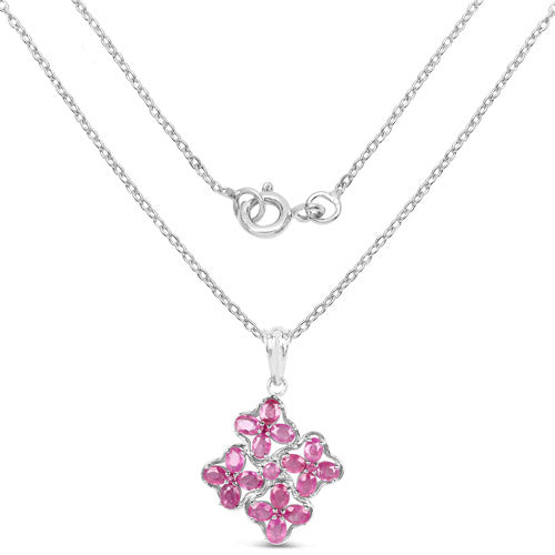3.72 Carat Genuine Ruby .925 Sterling Silver Pendant on sale at MyriadMart