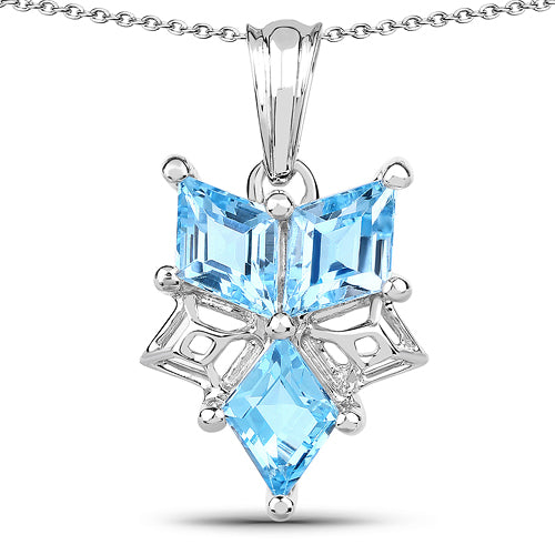 4.65 Carat Genuine Blue Topaz .925 Sterling Silver Pendant on sale at MyriadMart