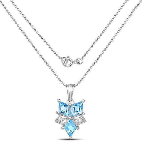 4.65 Carat Genuine Blue Topaz .925 Sterling Silver Pendant on sale at MyriadMart