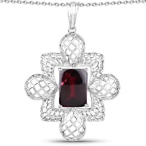 8.00 Carat Genuine Garnet .925 Sterling Silver Pendant on sale at MyriadMart