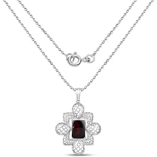 8.00 Carat Genuine Garnet .925 Sterling Silver Pendant on sale at MyriadMart