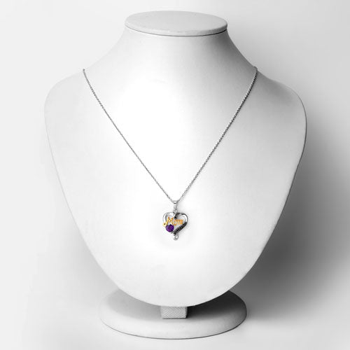 0.48 Carat Genuine Amethyst and Black Spinel .925 Sterling Silver Pendant on sale at MyriadMart