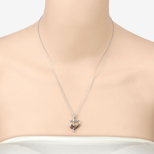 0.55 Carat Genuine Garnet and Black Spinel .925 Sterling Silver Pendant on sale at MyriadMart