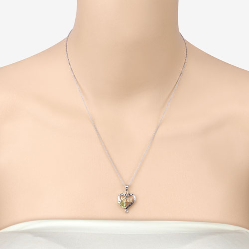 0.49 Carat Genuine Peridot and Black Spinel .925 Sterling Silver Pendant on sale at MyriadMart