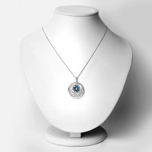 8.75 Carat Genuine Swiss Blue Topaz .925 Sterling Silver Pendant on sale at MyriadMart